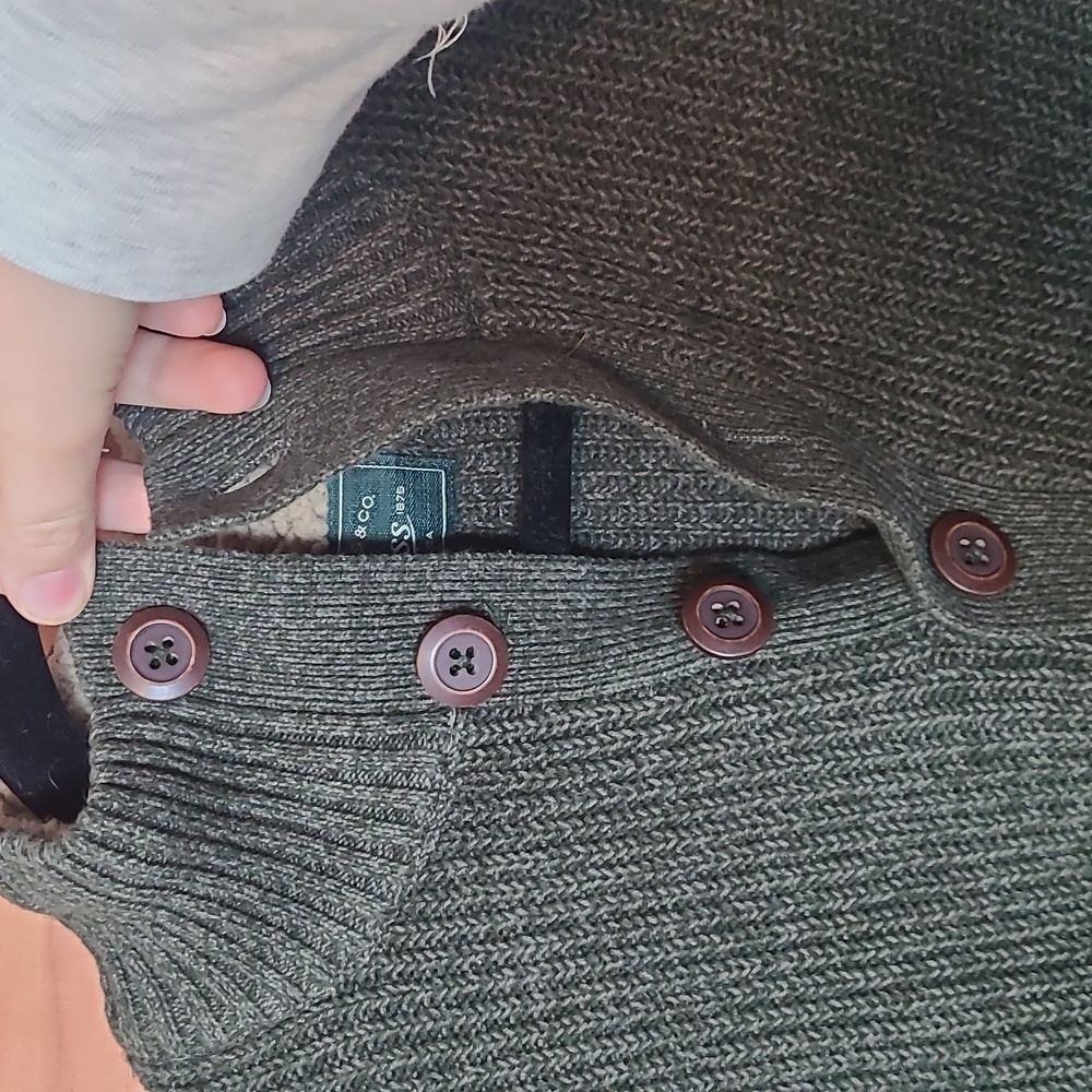 Green Button up Sweater - Picture 2 of 6